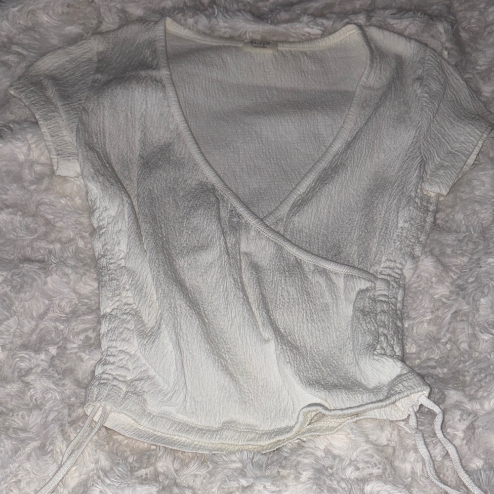 Brandy Melville White Wrap Top